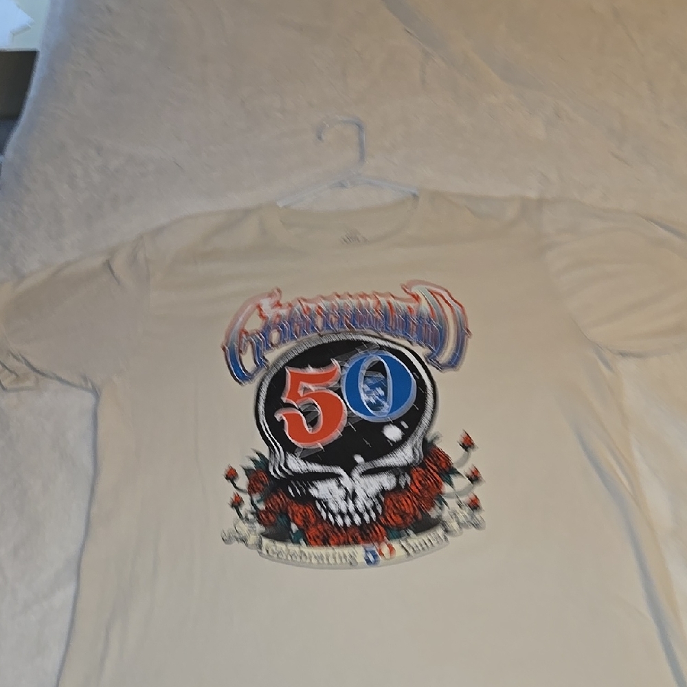 Grateful Dead  White Graphic T-Shirt.         50 YEAR ANNIVERSARY